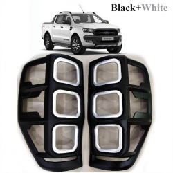 ครอบไฟท้าย ดำด้าน - ขาว ใส่ ฟอร์ด แรนเจอร์ Ford ranger 2012 - 2015+ mc ส่งฟรี EMS